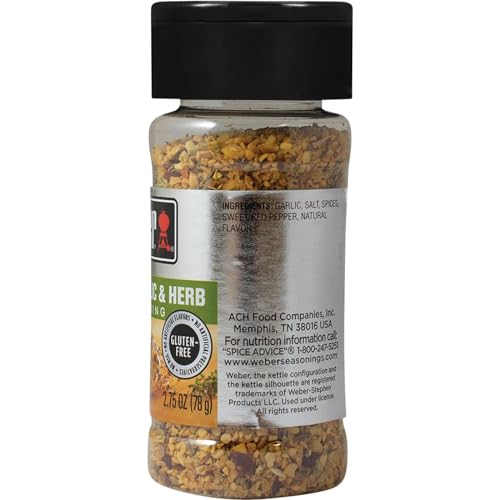 Weber Roasted Garlic & Herb Seasoning, 2.75 Ounce Shaker