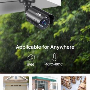 ZOSI 1080P CCTV Camera Indoor Outdoor Hybrid 4 in 1 HD TVI/CVI/AHD/CVBS Home Security Camera System,Night Vision,Metal Waterproof Housing For 960H,720P,1080P,5MP,4K analog Surveillance DVR