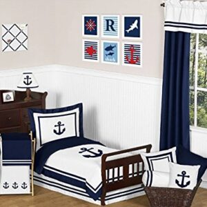 Baby/Kids Clothes Laundry Hamper for Anchors Away Nautical Navy and White Bedding