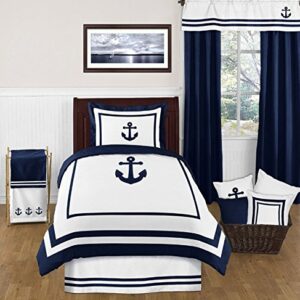 Baby/Kids Clothes Laundry Hamper for Anchors Away Nautical Navy and White Bedding