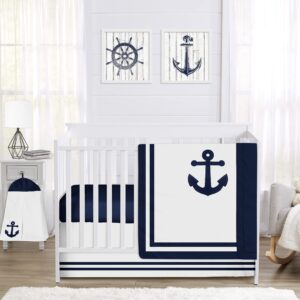 Baby/Kids Clothes Laundry Hamper for Anchors Away Nautical Navy and White Bedding