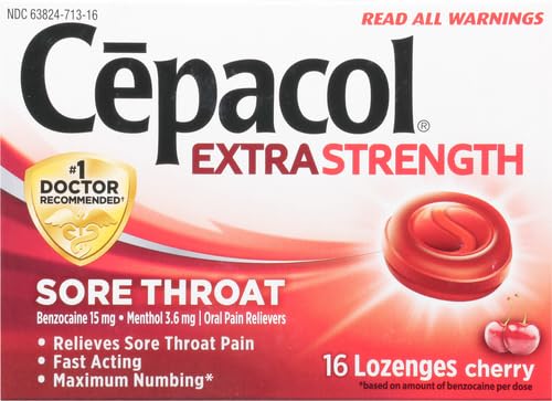 Cepacol Extra Strength Sore Throat Lozenges, Cherry 16ct