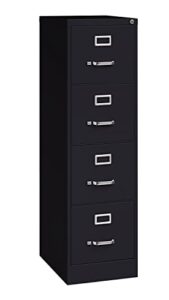 office dimensions commercial 4 drawer letter width vertical file cabinet, 22" deep - black
