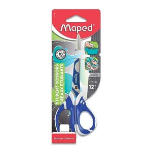 maped zenoa soft handle student scissors, kids, 7 inch, pointed tip, right & left handed, assorted colors (597249)