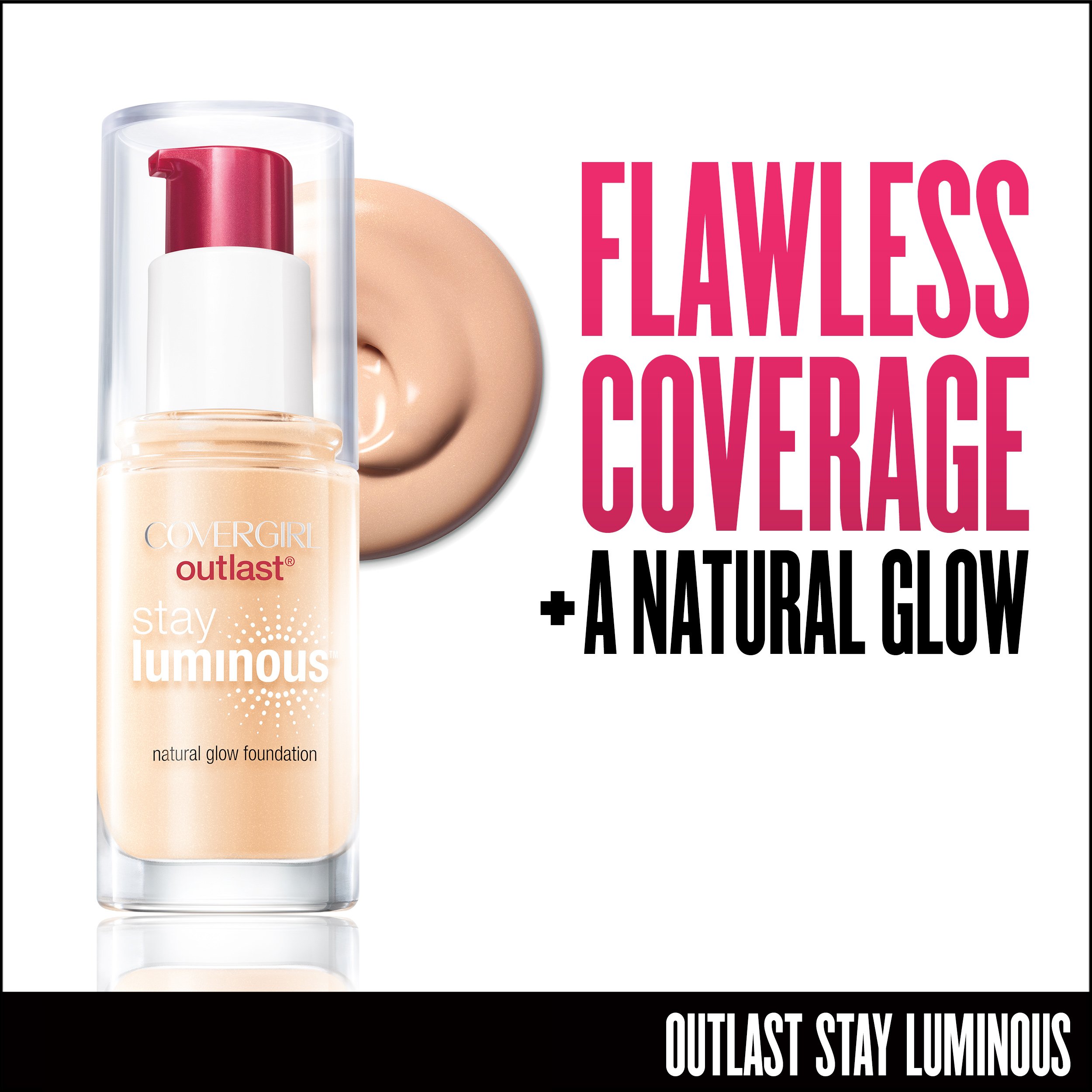 COVERGIRL Outlast Stay Luminous Foundation Creamy Natural 820, 1 oz (packaging may vary)