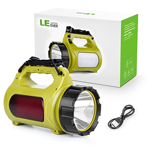 LE Rechargeable LED Camping Lantern, 1000LM, 5 Light Modes, Power Bank, IPX4 Waterproof, Lantern Flashlight for Hurricane Emergency, Hiking, Home and More, USB Cable Included