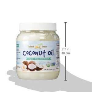 Island Fresh Organic Coconut Oil (54 oz) - Organic Virgin Coconut Oil Great for Baking, Versatile Cooking Oil, DIY Hair Oil & Skin Oil, Cold-Pressed, Certified Organic & Non-GMO