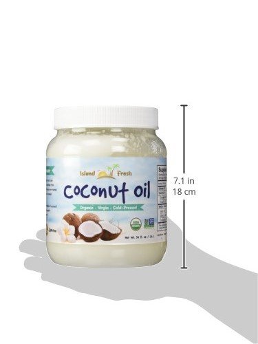 Island Fresh Organic Coconut Oil (54 oz) - Organic Virgin Coconut Oil Great for Baking, Versatile Cooking Oil, DIY Hair Oil & Skin Oil, Cold-Pressed, Certified Organic & Non-GMO