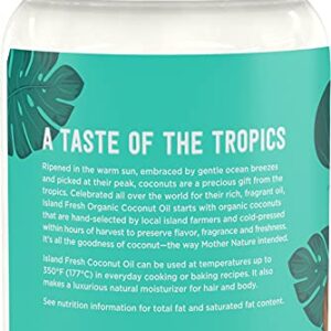 Island Fresh Organic Coconut Oil (54 oz) - Organic Virgin Coconut Oil Great for Baking, Versatile Cooking Oil, DIY Hair Oil & Skin Oil, Cold-Pressed, Certified Organic & Non-GMO