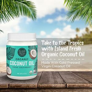 Island Fresh Organic Coconut Oil (54 oz) - Organic Virgin Coconut Oil Great for Baking, Versatile Cooking Oil, DIY Hair Oil & Skin Oil, Cold-Pressed, Certified Organic & Non-GMO