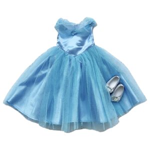 Blue Gown - 2 Piece Outfit - Blue Gown, Silver Slippers - Clothes Fits 18 Inch Doll (Doll Not Included)