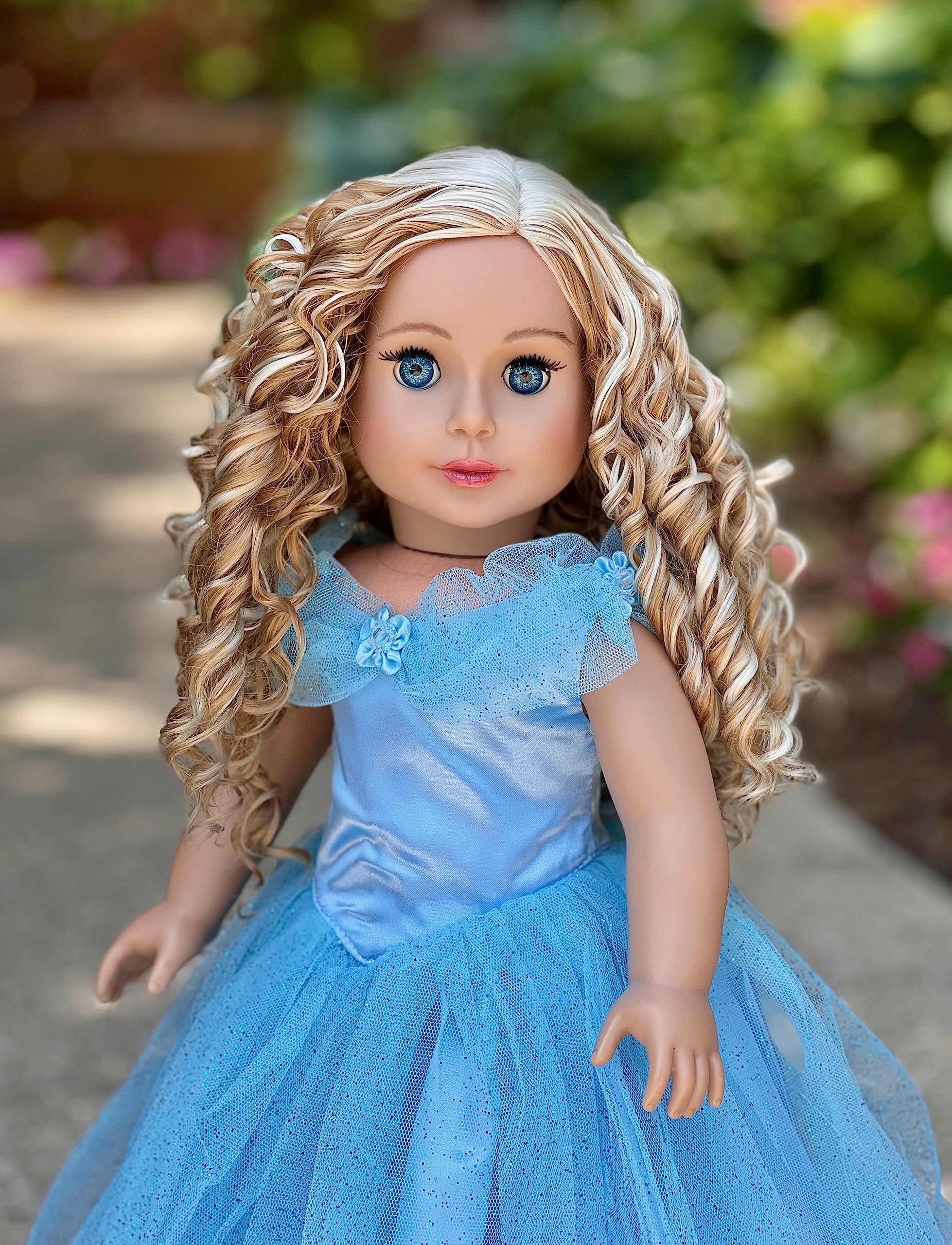 Blue Gown - 2 Piece Outfit - Blue Gown, Silver Slippers - Clothes Fits 18 Inch Doll (Doll Not Included)