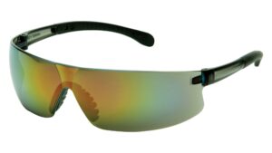 pyramex s7255s provoq safety eyewear multi-color mirror lens black temples