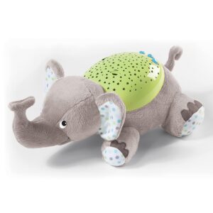 swaddleme® slumber buddies® soother (gray/green elephant) – projector night light for kids with calming songs and sounds