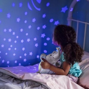 SwaddleMe® Slumber Buddies® Soother (Gray/Green Elephant) – Projector Night Light for Kids with Calming Songs and Sounds