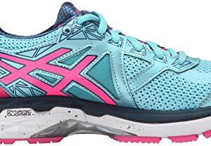 ASICS Women's GT-2000 4 Running Shoe, Turquoise/Hot Pink/Navy, 6 M US