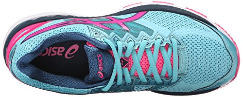 ASICS Women's GT-2000 4 Running Shoe, Turquoise/Hot Pink/Navy, 6 M US