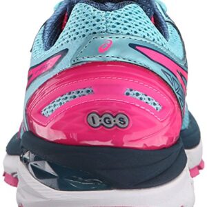 ASICS Women's GT-2000 4 Running Shoe, Turquoise/Hot Pink/Navy, 6 M US