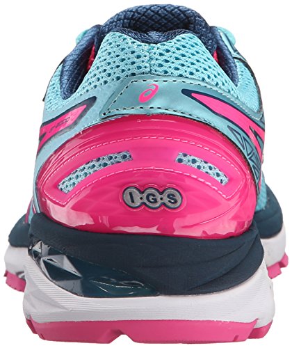 ASICS Women's GT-2000 4 Running Shoe, Turquoise/Hot Pink/Navy, 6 M US