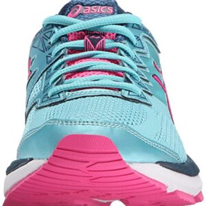 ASICS Women's GT-2000 4 Running Shoe, Turquoise/Hot Pink/Navy, 6 M US