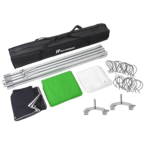 Glow 8x8' Butterfly Light Modifier Scrim Kit w/Lightweight Collapsible Aluminum Frame, Three Diffuser Screen Fabric and Carry Case, Perfect for Still/Video and Portrait Light Diffuser Photography