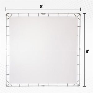 Glow 8x8' Butterfly Light Modifier Scrim Kit w/Lightweight Collapsible Aluminum Frame, Three Diffuser Screen Fabric and Carry Case, Perfect for Still/Video and Portrait Light Diffuser Photography