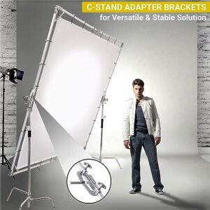 Glow 8x8' Butterfly Light Modifier Scrim Kit w/Lightweight Collapsible Aluminum Frame, Three Diffuser Screen Fabric and Carry Case, Perfect for Still/Video and Portrait Light Diffuser Photography