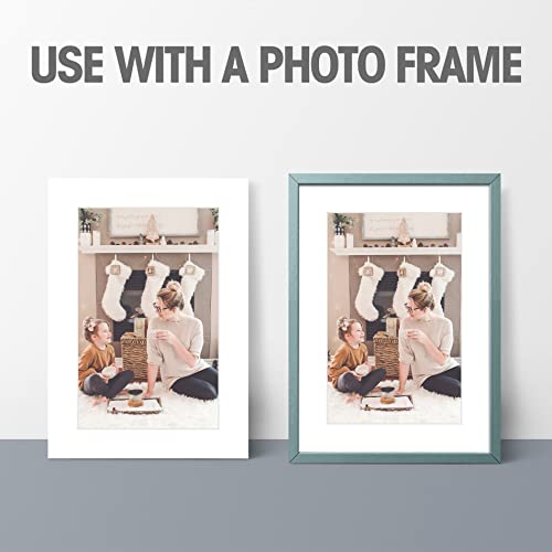 Pack of 100 5x7 WHITE Picture Mats Mattes with White Core Bevel Cut for 4x6 Photo + Back + Bags