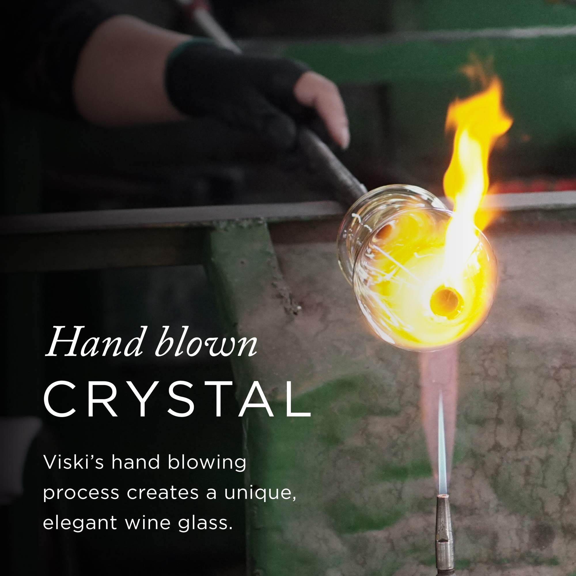 Viski Rolling Crystal Wine Glasses Set of 2, Premium Stemless Wine Glasses, for Wedding, Christmas, Birthday, or Housewarming Gift, Wine Glass Set, 12oz