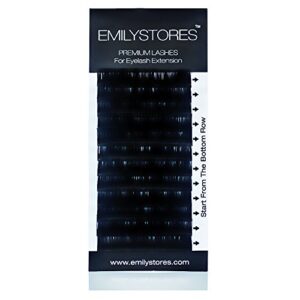 EMILYSTORES Eyelash Extensions 0.15mm Thickness D Curl Length 12mm Volume Individual eyelashes For Lash Extension(0.15,D,12mm)