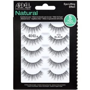 ardell false eyelashes natural 110 black, 1 pack (5 pairs per pack)