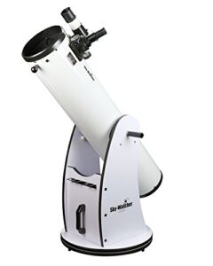 sky watcher classic 200 dobsonian 8-inch aperature telescope – solid-tube – simple, traditional design – easy to use, perfect for beginners, white (s11610)