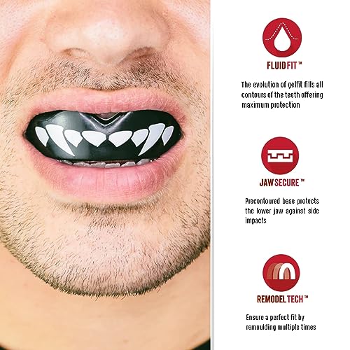 SafeJawz Sports Mouthguard Dual Layer Premium Protection Adults and Junior Gum Shield with Case for Boxing, MMA, Rugby, Martial Arts, Judo and All Contact Sports