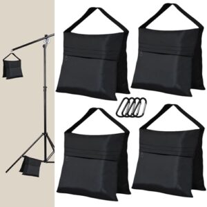 eurmax usa photography sandbags weight bags heavy duty saddlebag for photo video equipment,backdrop stand, light stand,photo tripod,canopy,pop up tent,umbrella base,fishing chair,picnic table 4-pack