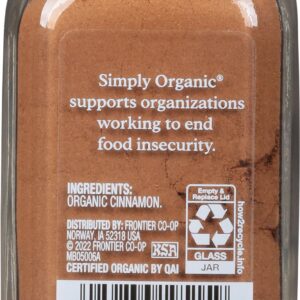 Simply Organic Ceylon Ground Cinnamon, 2.08 Ounce, Non-GMO Organic Cinnamon Powder