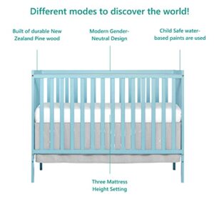 Dream On Me Synergy 5-In-1 Convertible Crib In Aqua Sky, Greenguard Gold Certified