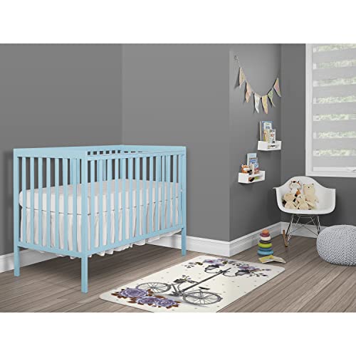 Dream On Me Synergy 5-In-1 Convertible Crib In Aqua Sky, Greenguard Gold Certified