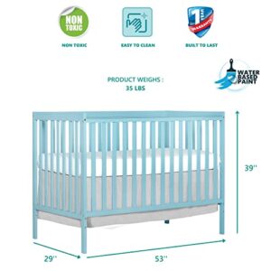 Dream On Me Synergy 5-In-1 Convertible Crib In Aqua Sky, Greenguard Gold Certified