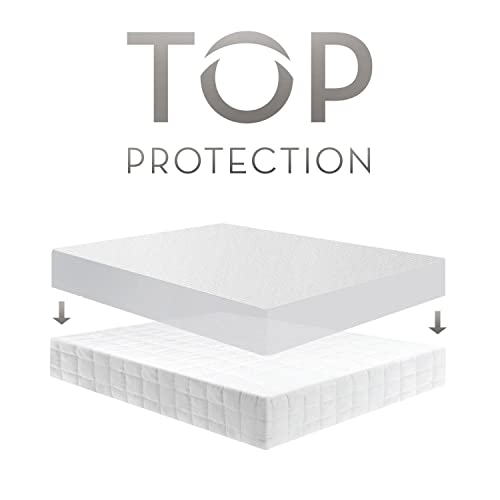 MALOUF Smooth 100% Waterproof Mattress Protector with 15-year Warranty, Twin, White