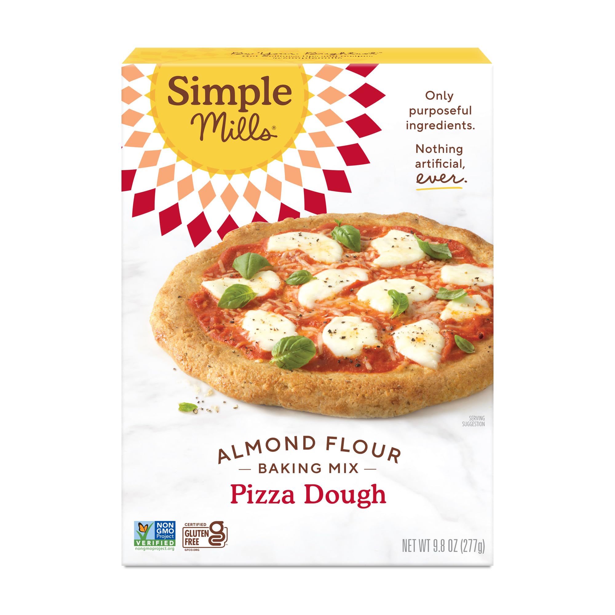 Simple Mills Almond Flour Baking Mix, Cauliflower Pizza Dough - Gluten Free, Vegan, Plant Based, 9.8 Ounce (Pack of 1)