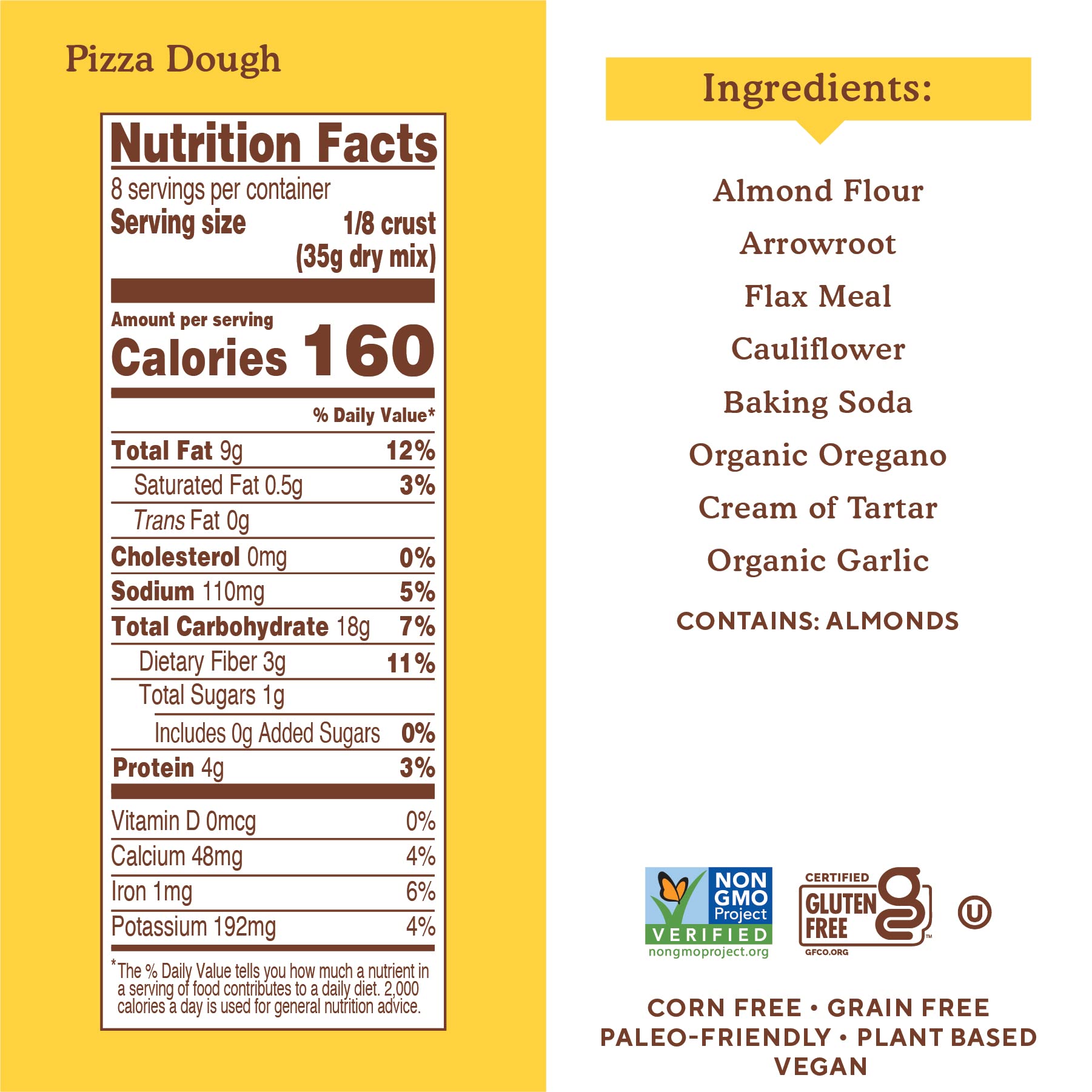 Simple Mills Almond Flour Baking Mix, Cauliflower Pizza Dough - Gluten Free, Vegan, Plant Based, 9.8 Ounce (Pack of 1)