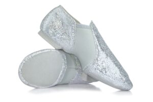 double platinum womens glitter jazz shoes silver 04.5m dazzle