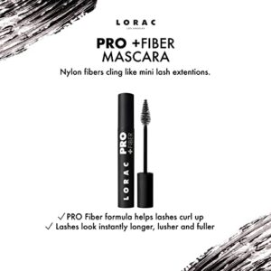 LORAC PRO Plus Fiber Mascara Black, Curling, Volumizing, Lifting, Lengthing, Buildable