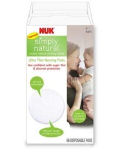 nuk ultra thin disposable nursing pads, 66 count (pack of 2)