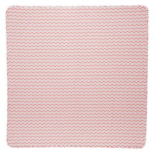 Trend Lab Coral and Gray Chevron Flannel Swaddle Blanket - Chevron Print Cotton, Coral, Gray and White, 48 in x 48 in