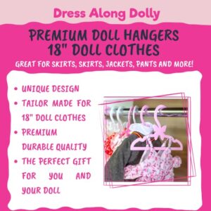 Doll Clothes Hangers for American 18" Girl Dolls - Set of 24 Unique Pink and White Butterfly Wardrobe Hangers- Holds Accessories, Sets, Shirts, Jackets, Pants, Dresses, Gifts for Girls Kids Birthday