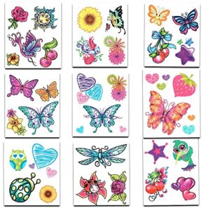 Crenstone Glitter Tattoos ~ 50 Dazzling Designs ~ Hearts, Butterflies, Flowers, and More!