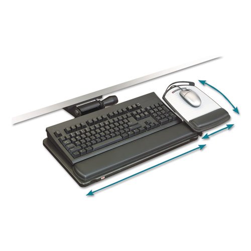 3M Easy-Adjust Keyboard Tray with Adjustable Platform, 23 Inch Track (AKT150LE)