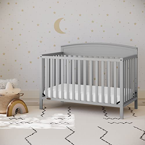 Graco Benton 5-in-1 Convertible Crib (Pebble Gray) – GREENGUARD Gold Certified, Converts from Baby Crib to Toddler Bed, Daybed and Full-Size Bed, Fits Standard Full-Size Crib Mattress