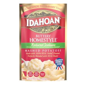 idahoan reduced sodium mashed potatoes, buttery homestyle, 4 ounce (pack of 12)